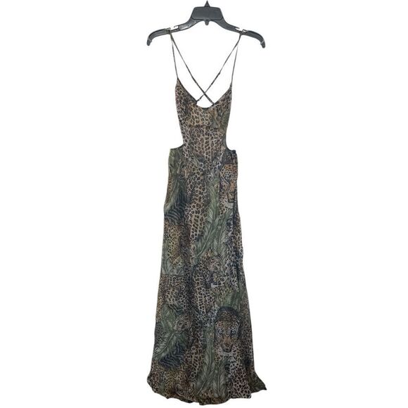 Retrofete Scarlett silk chiffon Dress in jungle leopard size Medium - Picture 6 of 12